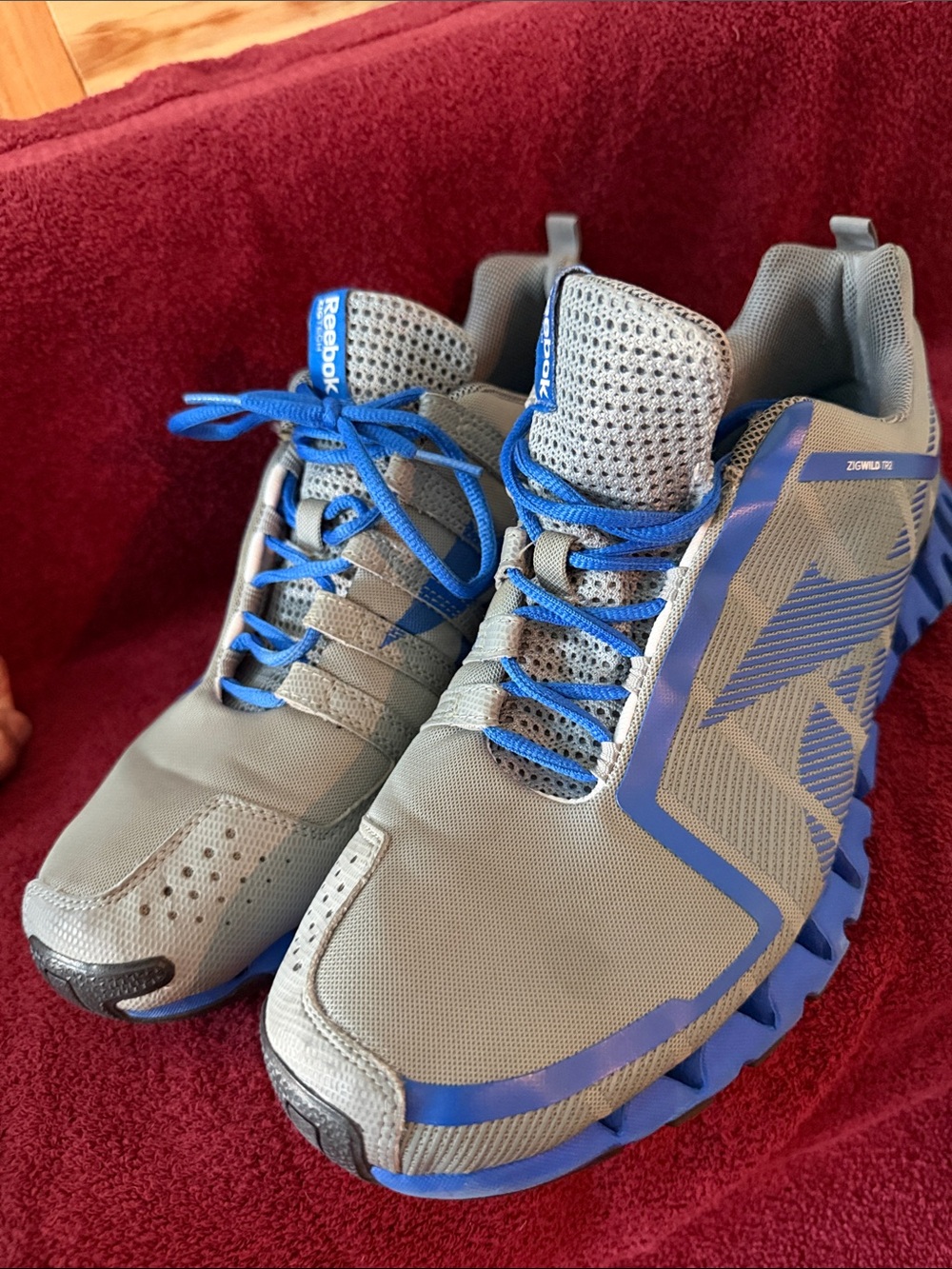 Reebok Men’s Gray and Blue ZigTech Athletic Sneakers